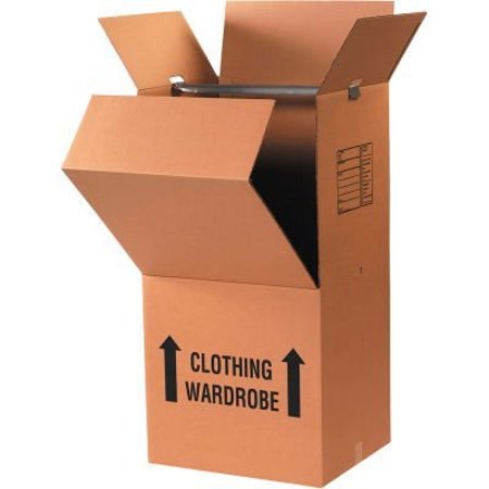 Box Packaging Global Industrial„¢ Wardrobe Boxes Combo Pack, 20"L x 20"W x 45"H, Kraft, 3/Pack WARDCOMBO